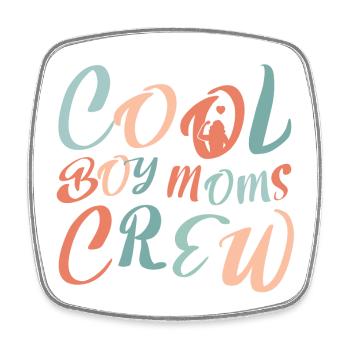 Cool Girl Moms Crew – Mom Life Design - Square fridge magnet - white - Front