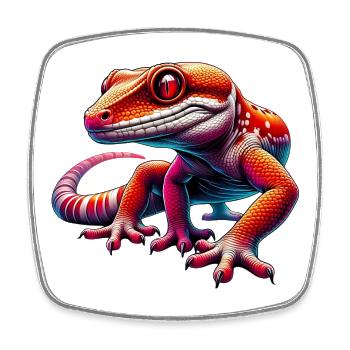 Gecko - Viereckiger Kühlschrankmagnet - Weiß - Vorne