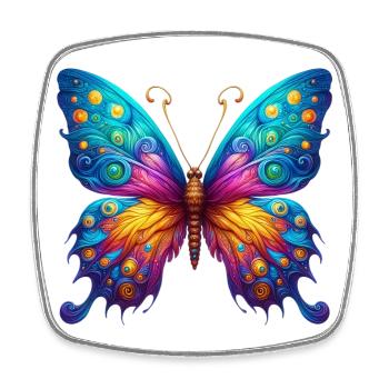 Van Gogh Schmetterling - Viereckiger Kühlschrankmagnet - Weiß - Vorne