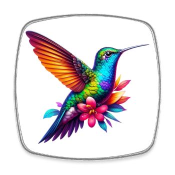 Hummingbird - Square fridge magnet - white - Front
