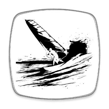 Windsurfen - Viereckiger Kühlschrankmagnet - Weiß - Vorne