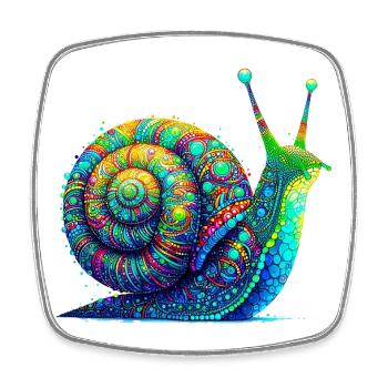 Snail - Square fridge magnet - white - Front