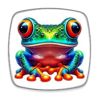 Grenouille - Magnet carré - blanc - Devant