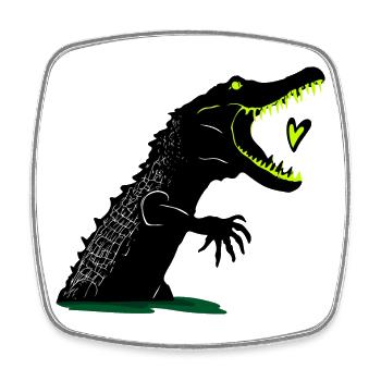 Krokodil Ich Hab Dich Zum Fressen Gern - Viereckiger Kühlschrankmagnet - Weiß - Vorne