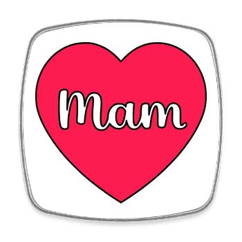 Mom Hart - Square fridge magnet - white - Front