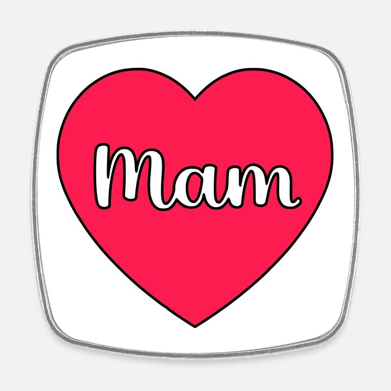 Maman Hart - Magnet carré - blanc