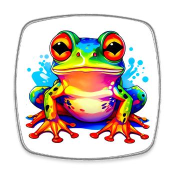 Colorful Frog - Square fridge magnet - white - Front