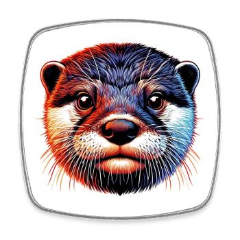 Otter - Square fridge magnet - white - Front