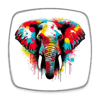 Elephant - Square fridge magnet - white - Front