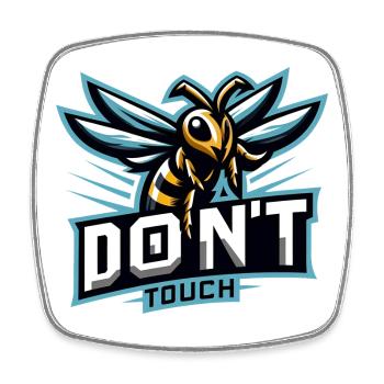 Gaming Logo Aggressive Biene Don't Touch - Viereckiger Kühlschrankmagnet - Weiß - Vorne