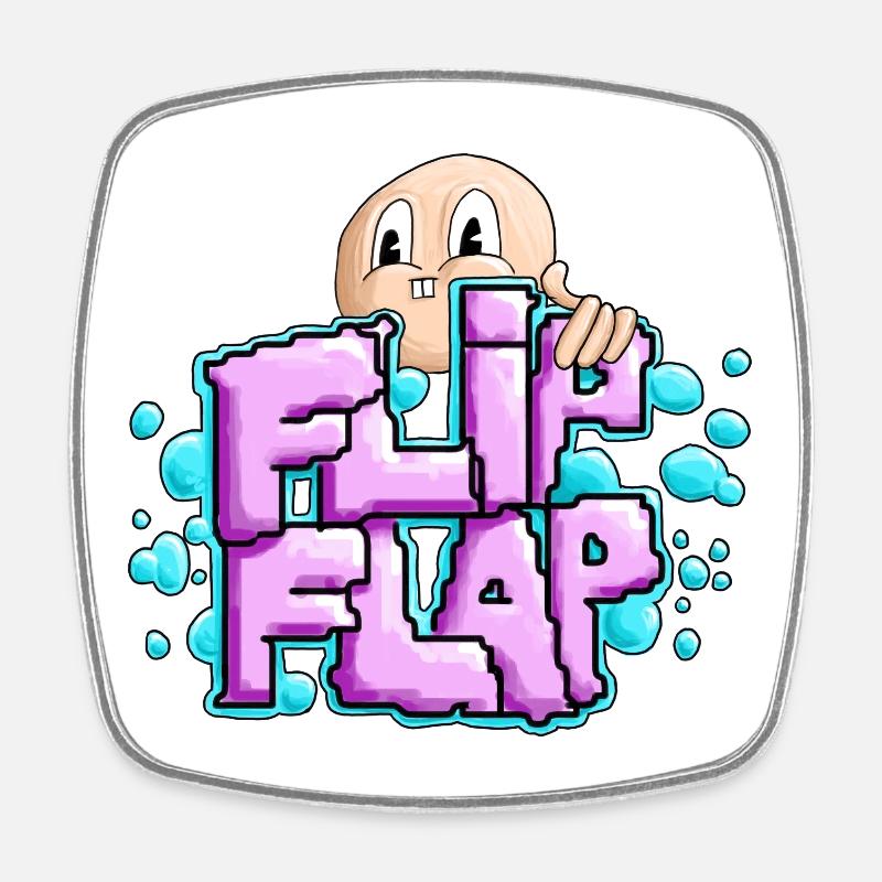 Fun Graffiti Bubble Flip - Square fridge magnet - white