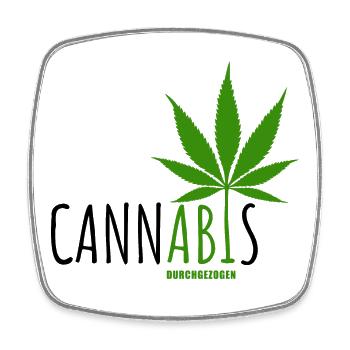 CannABIs Abi durchgezogen - Abitur - Spruch - Viereckiger Kühlschrankmagnet - Weiß - Vorne