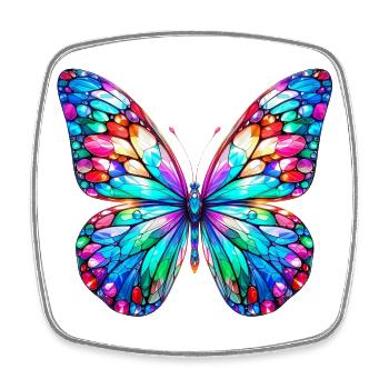 Schmetterling - Viereckiger Kühlschrankmagnet - Weiß - Vorne