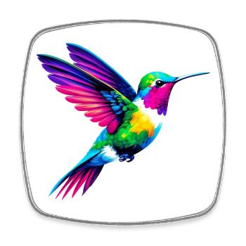 Kolibri - Viereckiger Kühlschrankmagnet - Weiß - Vorne