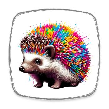 Igel - Viereckiger Kühlschrankmagnet - Weiß - Vorne