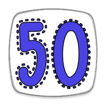 50. 50 ANS. 50e ANNIVERSAIRE. ANNIVERSAIRE 50 ANS. - Magnet carré - blanc - Devant