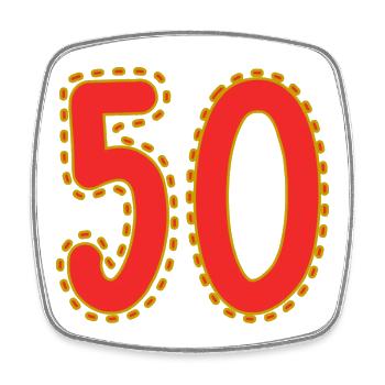 50. 50 JAHRE. 50-JÄHRIGES JUBILÄUM. 50-JÄHRIGES JUBILÄUM. - Viereckiger Kühlschrankmagnet - Weiß - Vorne