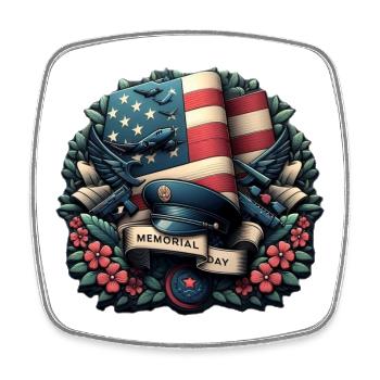Commemoration and honor - Square fridge magnet - white - Front