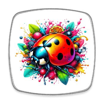 Coccinelle - Magnet carré - blanc - Devant