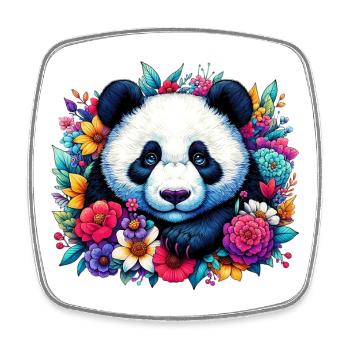 Panda - Magnet carré - blanc - Devant