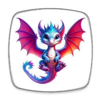 Dragon - Square fridge magnet - white - Front