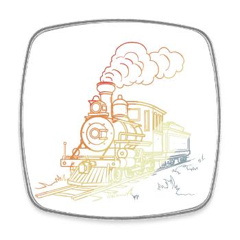 Railway Line Art - Square fridge magnet - white - Front