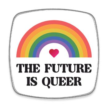 LGBT Pride Month - Die Zukunft ist queer - Viereckiger Kühlschrankmagnet - Weiß - Vorne