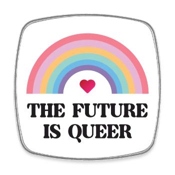 LGBT Pride Month - Die Zukunft ist queer - Viereckiger Kühlschrankmagnet - Weiß - Vorne