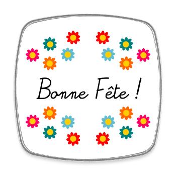 MOTHER'S DAY. HAPPY MOTHER'S DAY. MOM - Square fridge magnet - white - Front