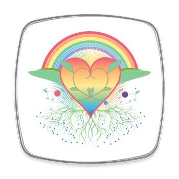 Rainbow Heart with Roots for Pride - Square fridge magnet - white - Front