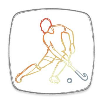 Vintage Feldhockey Skizze - Viereckiger Kühlschrankmagnet - Weiß - Vorne