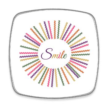 Smile - Square fridge magnet - white - Front