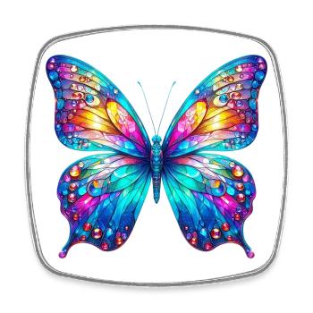 Schmetterling - Viereckiger Kühlschrankmagnet - Weiß - Vorne