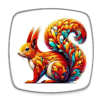 Squirrel - Square fridge magnet - white - Front