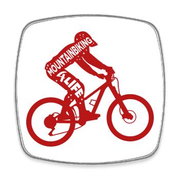 Motivation VTT - Magnet carré - blanc - Devant