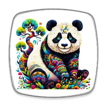 Panda - Square fridge magnet - white - Front