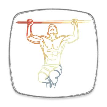 Croquis de sportif de fitness - Magnet carré - blanc - Devant