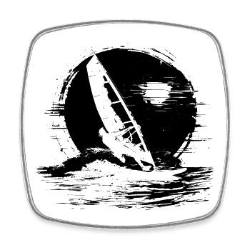 Windsurfing Fan - Square fridge magnet - white - Front