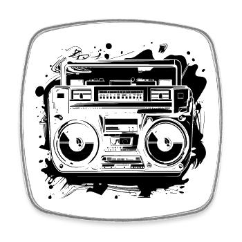 Musique hip-hop - Magnet carré - blanc - Devant