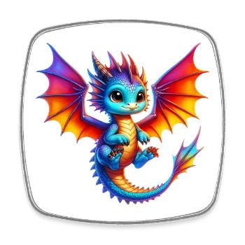 Dragon - Square fridge magnet - white - Front
