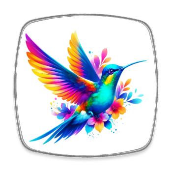 Kolibri - Viereckiger Kühlschrankmagnet - Weiß - Vorne