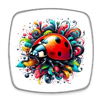 Coccinelle - Magnet carré - blanc - Devant