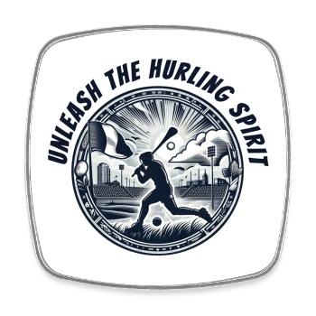 Unleash the Hurling spirit - Square fridge magnet - white - Front