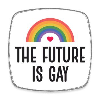 LGBT Pride Month - The Future is Gay - Square fridge magnet - white - Front