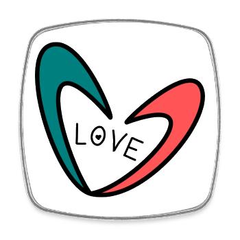 LOVE. CŒUR. CŒURS. COEUR. FÊTE DES PERES - Magnet carré - blanc - Devant