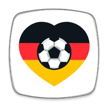 Germany Heart Football Emblem - Square fridge magnet - white - Front