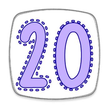 20. 20 JAHRE. 20-JÄHRIGES JUBILÄUM. 20-JÄHRIGES JUBILÄUM. - Viereckiger Kühlschrankmagnet - Weiß - Vorne