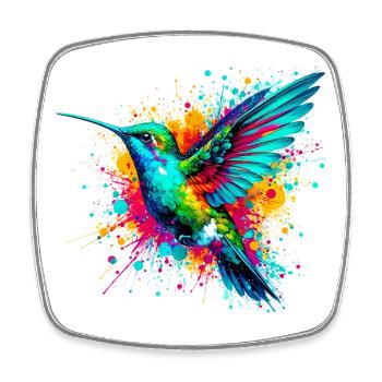 Colibri - Magnet carré - blanc - Devant