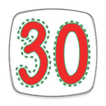 30. 30 YEARS. 30th ANNIVERSARY. 30 YEARS ANNIVERSARY. - Square fridge magnet - white - Front