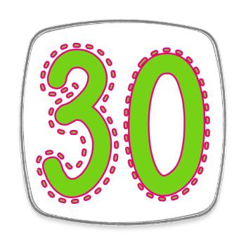 30. 30 YEARS. 30th ANNIVERSARY. 30 YEARS ANNIVERSARY. - Square fridge magnet - white - Front